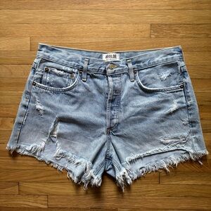 AGOLDE Parker Vintage Jean Shorts Women 28 Denim‎ Cut Offs Frayed-Hem Festival